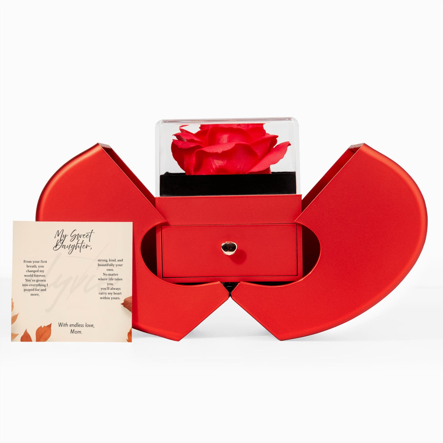 My Greatest Daughter - Alluring Beauty Necklace | Family Jewelry Gift with Red Heart Rose Box To My Daughter | Elyvie