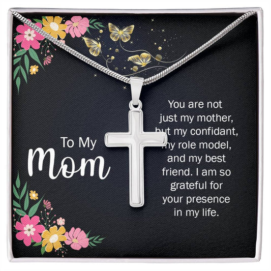 To My Mom You Are Not Just a Mother Artisan Cross Necklace