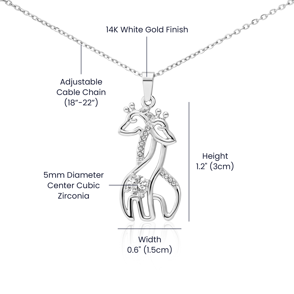 Mom I Am Greatful For All That You Do Giraffe Necklace