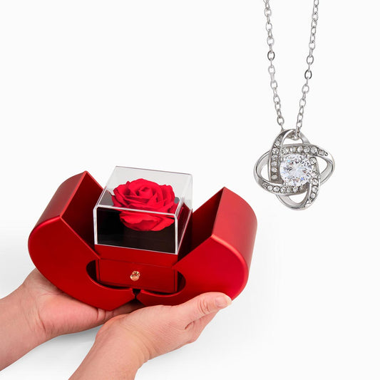 Love Knot – Family Jewelry Gift with Red Heart Rose Box | Elyvie