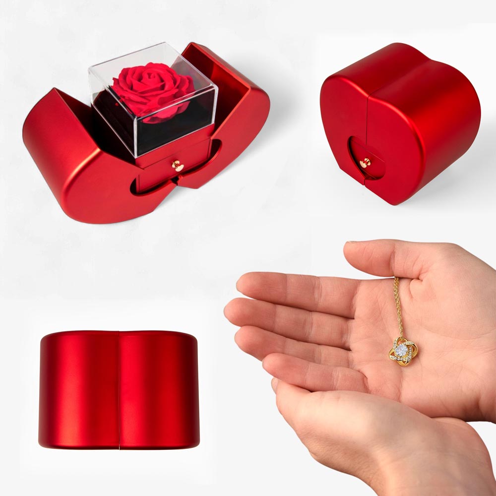 Love Knot – Family Jewelry Gift with Red Heart Rose Box | Elyvie